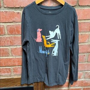 Tea Collection Kids Long Sleeve Shirt with Animal Print - Black